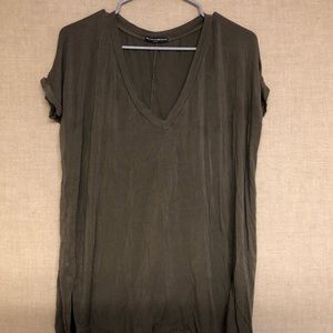 Brandy Melville Olive Green V Neck Top